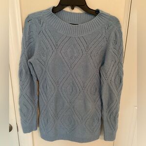 Talbots Powder Blue Textured Knit Pullover Sweater, XS